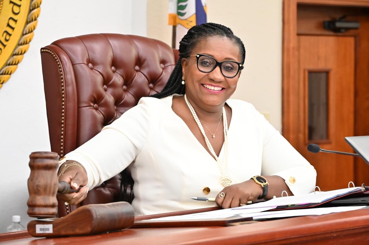 Donna Frett-Gregory presiding in the Virgin Islands Legislature